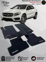 Ворсовые коврики в салон Mercedes-Benz GLA-Class X156 / 2013-2020 / велюровые автоковрики в машину Мерседес-Бенц Х156