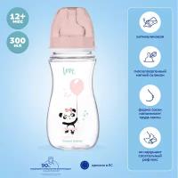 Бутылочка для кормления Canpol babies Exotic Animals широкое горлышко, 12 мес+, розовый, 300 мл