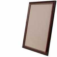 Рамка со стеклом 40х60 см, шир. 23 мм, деревянная, под красное дерево / золотой контур, БС 232 ЛД