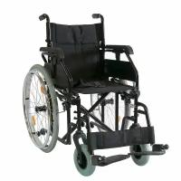 Кресло коляска инвалидная 712N-1-46 Мега-Оптим с пневматическими быстросъемными задними колесами повышенной грузоподъемности