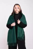 Кашемировый женский шарф, осень-зима, темно-зеленый