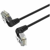 Патч-корд Vention прямой UTP cat.6a, RJ45 угол 90 - 0,5м. Черный (IBOBD)