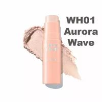 The Saem Румяна-хайлайтер в формате стика 6 г Perfect Glam Stick Blusher, оттенок WH01 Aurora Wave