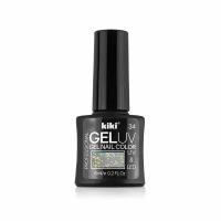 Гель-лак для ногтей KIKI оттенок 34 GEL UV&LED, прозрачный с блестками, 6 мл