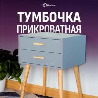 Тумба Homium Cozy с ящиками, серый, 42х35х53, на ножках (stand02)