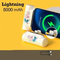 Внешний аккумулятор 5000 mAh Lightning, Powerbank Disney MINI (Белый-Стич)