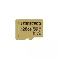 Карта памяти Transcend 128GB microSDXC Class 10 UHS-I U1 V30 R95, W60MB/s with adapter