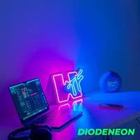 DIODENEON / Неоновый светильник "WTF" 31х21 см, неоновая вывеска, гибкий неон, ночник