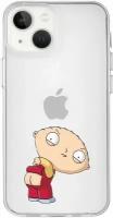 Чехол силиконовый для iPhone 13 / 14 "Стюи Гриффин / Stewie Griffin" с усиленным бортом для защиты камер