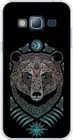 Силиконовый чехол на Samsung Galaxy J3 2016 / Самсунг Галакси Джей 3 2016 Кельтский медведь