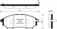 Дисковые тормозные колодки передние SANGSIN BRAKE SP1249 (4 шт.)