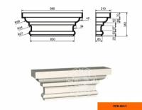Капитель к фасадной пилястре из пенополистирола с покрытием LEPNINAPLAST-FASAD (Лепнинапласт-фасад)ПЛВ-600/1