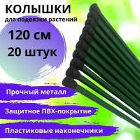 Колышки садовые для растений металлические (набор 20 шт. по 1,2 м / 120 см) для подвязки, опоры, поддержки томатов, огурцов, цветов и других дачных растений