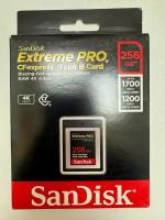 Карта памяти SanDisk CFexpress Type B 256 ГБ Class 10, R/W 1700/1200 МБ/с, 1 шт, черный