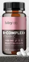 Витамины группы В и витамин С Iverylab B-Complex + Vitamin C, БАД в капсулах для иммунитета, зрения, кожи, 60 капсул