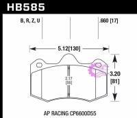 Колодки тормозные HB585N.660 HAWK HP+ AP RACING CP6600D55