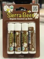 Sierra Bees Бальзам для губ кокос, 4 шт, бесцветный