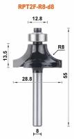 Dreanique кромочная радиусная фреза по дереву для ручного фрезера снятия фаски с подшипником RPT2F-R8-d8 11317
