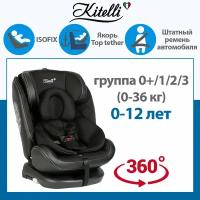 Автокресло детское Kitelli Stello (ST-3), isofix группа 0+/1/2/3 (0-36 кг) черный