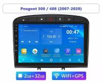 Автомагнитола Peugeot 308/408 2007-2020 2GB/32GB (Android / Wi-Fi / GPS / Bluetooth) / с экраном / Bluetooth / блютуз / андроид / подключение камеры