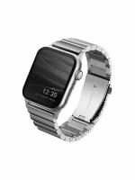 Uniq для Apple Watch 49/45/44/42 mm ремешок Strova Strap Link Steel Silver