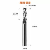 Dreanique двухзаходная фреза по алюминию для чпу (5х15х50х6 Z2) AU2E-D5.0-H6 39787