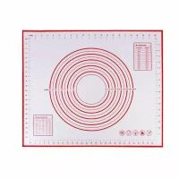 Коврик силиконовый кулинарный для раскатки теста и выпекания в духовом шкафу / печи с разметкой, большой размер. Размер 60 х 40 см