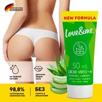 Съедобная интимная гель-смазка LOVE&ME Алоэ вера Aloe vera, лубрикант на водной основе для орального, анального секса и мастурбации, 18+ туба 50 мл