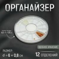 Органайзер для декора "Карусель", 12 отделений, d = 6 x 0.8 см, 10 шт