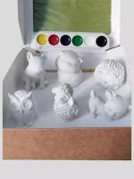 Набор гипсовых фигурок раскрасок для росписи детский . фигурки 3D