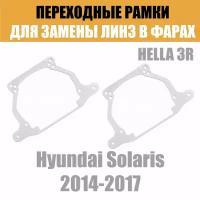 Переходные рамки для линз на Hyundai Solaris (2014-2017) под модуль Hella 3R/Hella 3 (Комплект, 2шт)