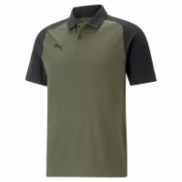 Поло Puma teamCUP Casuals Polo, цвет хаки/черный, размер 3XL