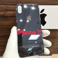 Крышка для iPhone X - задняя стеклянная панель "премиум качество" (чёрного цвета)