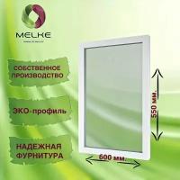 Окно глухое, 550 x 600 профиль Melke 60, 2-х камерный стеклопакет, 3 стекла