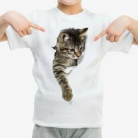 Женская футболка с коротким рукавом с 3D принтом "Кот" 52 размер (2ХL)