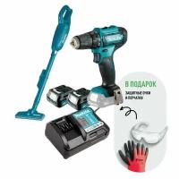 Набор инструментов Makita CLX226X1: Аккумуляторная дрель-шуруповерт DF333DZ + Пылесос CL106FDZ (2 АКБ и ЗУ)