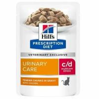 Hill's Prescription Diet c/d Multicare Urinary Stress Влажный диетический корм для кошек при профилактике цистита и мкб с курицей 12 шт. х 85 гр