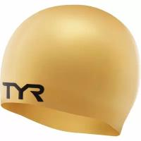 Шапочка для плавания TYR Wrinkle Free Silicone Cap, LCS-710, золотистый, силикон