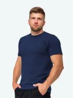 Однотонная футболка мужская хлопок базовая для мужчин HappyFox, HF9111 размер 52, цвет джинсовый