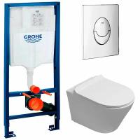 Инсталляция Grohe Rapid SL 38721001 + унитаз Cerutti B-2380-3 безободковый с сиденьем