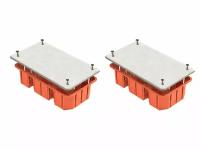 Коробка распределительная (GE41006) для скрытой установки в бетон 172х92х45 мм 16 вводов оранжевая IP20 с крышкой с саморезами (2 шт.)