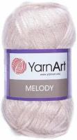 Пряжа YarnArt Melody 100г, 230м (ЯрнАрт Мелоди) Нитки для вязания, 9% шерсть, 21% акрил, 70% полиамид, цвет 895 пудра, 2шт