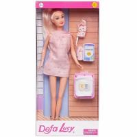 Игровой набор Кукла Defa Lucy Молодая мама в розовом платье без рукавов, малыш и игровые предметы, 29 см 8357d/розовое