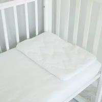 Подушка детская для новорожденных 40х60см + наволочка 40х60см хлопок-100%, стеганая, подушка детская в кроватку, коляску, для сна