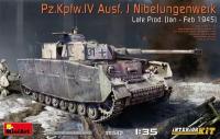 Сборная модель. Немецкий танк Pz.Kpfw.IV Ausf. J Nibelungenwerk (поздний) с интерьером. Январь-февраль 1945 г. MiniArt, 1/35