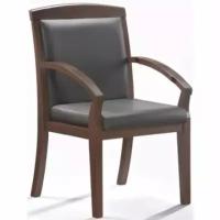 Кресло офисное Easy Chair 421 KR рециклированная кожа черная, темный орех