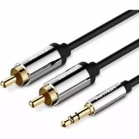 Кабель Vention аудио Jack 3,5 mm M/2RCA M - 5 м Чёрный