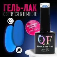 Гель-лак для ногтей «GLOW IN THE DARK», 3-х фазный, 8 мл, LED/UV, люминесцентный, цвет синий (18)