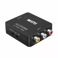 HD видео конвертер RCA (AV) на HDMI для подключения монитора/ ТВ-приставки/ телевизора, черный