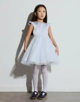 Светло-синее платье в складку для девочки, 4-5 лет